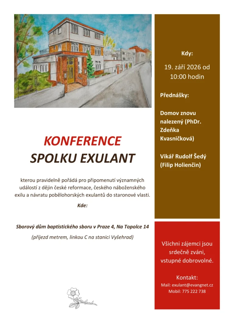 pozvánka na konferenci spolku Exulant